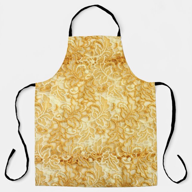 Gold lace fabric detail, cloth. apron (Front)