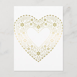 Gold Lace Heart Postcard