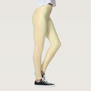 Gold Lace Leggings Christmas Lace Print Pants