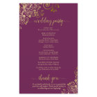 Gold Lace on Cassis Purple Budget Wedding Program