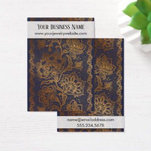 Gold Lace on Navy Earring Holder Display Cards