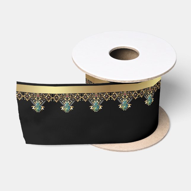 Gold lace satin ribbon (Spool)