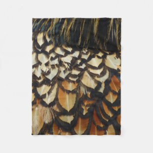 Gold Laced Wyandotte Chicken Feather Fleece Blanket