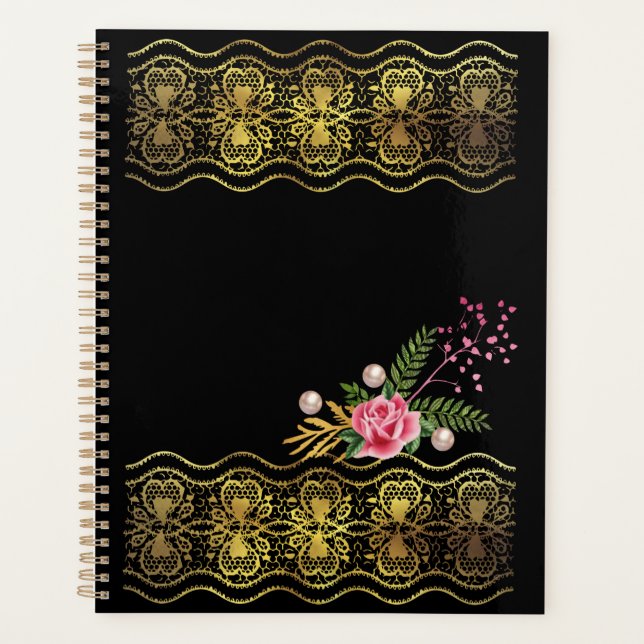 Gold Lacy Effect Planner (Front)