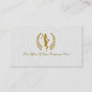 Gold Lady Justice badge Attorney at law Business Card