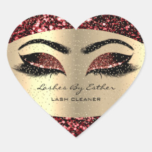 Gold Lashes By Cleaner Heart Makeup Burgundy Sticker