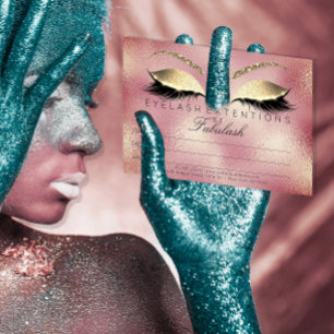 Gold Lashes Extension Makeup Certificate Gift Pink