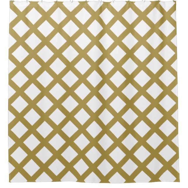 Gold Lattice Shower Curtain (Front)