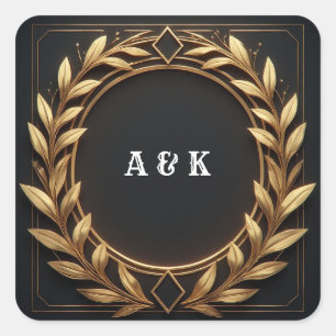 Gold Laurel Emblem Arch  Square Sticker