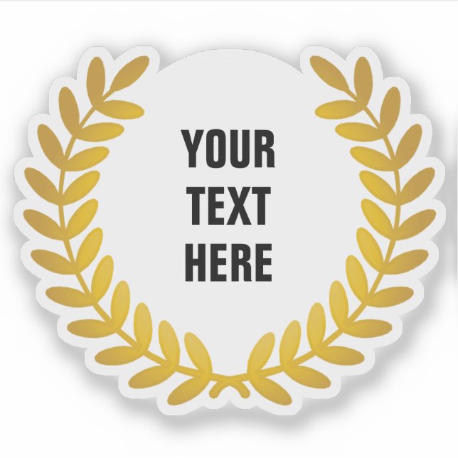 Gold laurel wreath award add words (Front)