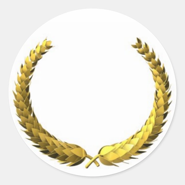 Gold Laurel Wreath Sticker (Front)