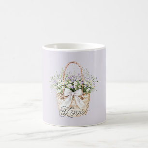 Gold Lavender Floral Love Coffee Mug