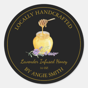 Gold Lavender Infused Honey Label   Black
