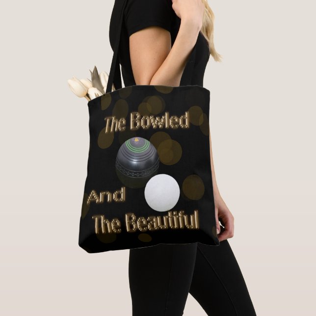 Gold Lawn Bowls Bowled Beautiful Design, Tote Bag (Close Up)