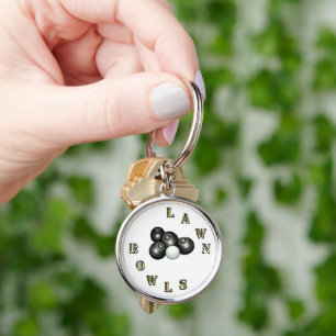 Gold Lawn Bowls Name With Bowls, Keyring