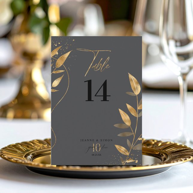 Gold Leaf 10th Anniversary Table Number ID1169 (Creator Uploaded)