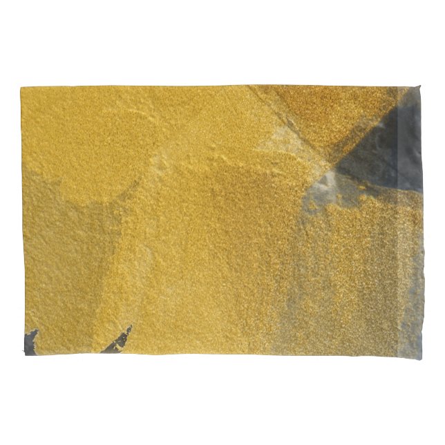 Gold leaf, abstract black design pillowcase (Front)
