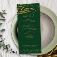 Gold Leaf and Confetti Emerald Green