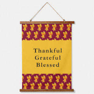 Gold Leaf Autumn Foliage Holiday Celebration  Hanging Tapestry