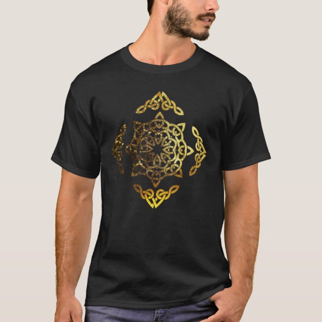 Gold Leaf Celtic Knot T-Shirt (Front)