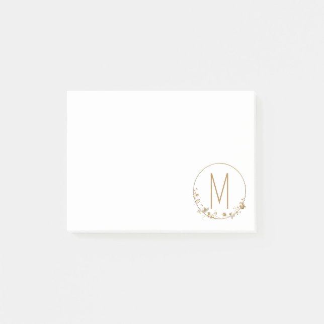 Gold Leaf Circle Minimalist Post-it Notes (Front)