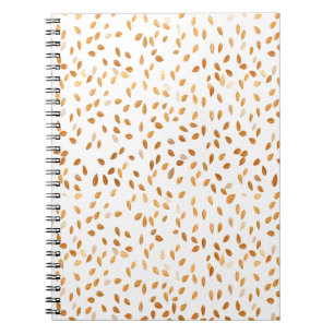 Gold Leaf Confetti on Pink Background Notebook