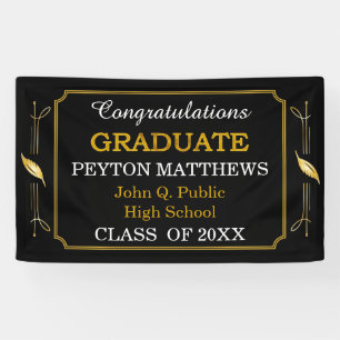 Gold Leaf Congratulations Graduate 20XX Banner