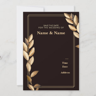 Gold Leaf Customisable Invitation