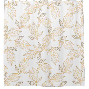 Gold Leaf Designer Shower Curtain