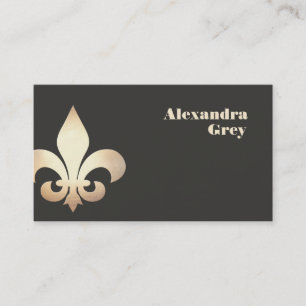 Gold Leaf Fleur de Lis Business Card