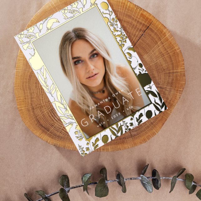 Gold Leaf Foil Press WildFlower Grad Announcement (Creator Uploaded)