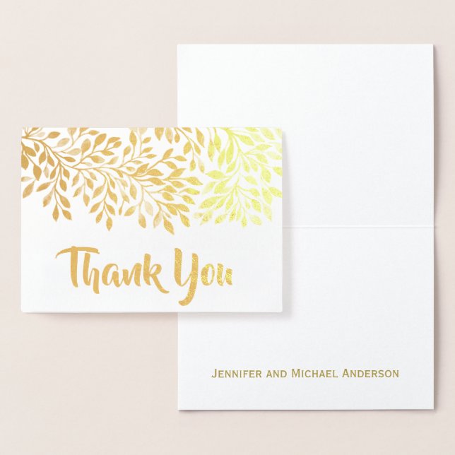 Gold Leaf Foil Thank You with Signature Card (Display)
