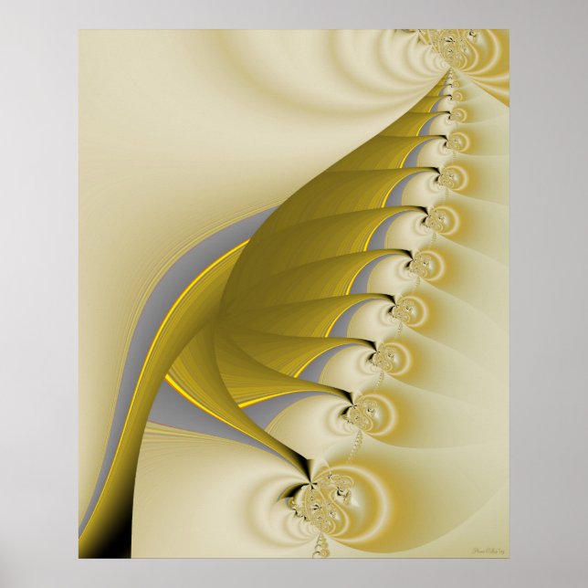 Gold Leaf Fractal Poster (Front)
