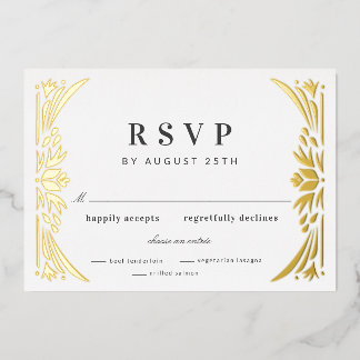 Gold Leaf Gilded Age Foil Wedding RSVP