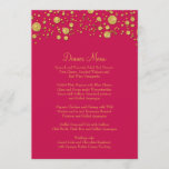 Gold Leaf Glitter Confetti Dot Elegant Dinner Menu<br><div class="desc">Matching Dinner Menu for formal sit down dinner affairs, corporate business events and upscale receptions NOTE: This is a flat printed invitation, there is no glitter or metal foil used. Effects are graphically produced. DESIGN COLLECTION: Elegant, sparkly, fun celebration in the works? This random sized polka dots confetti wedding invitation...</div>