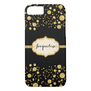 Gold Leaf Glitter Confetti Polka Dots Sparkle Case-Mate iPhone Case