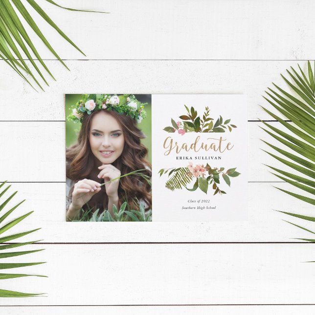 Gold Leaf Graduate Photo Announcement (Creator Uploaded)