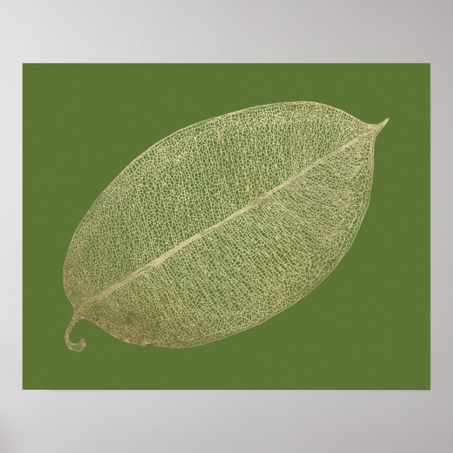 Gold Leaf Grid Illustration Poster (Front)