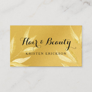 Gold Leaf Hair Beauty Business Card