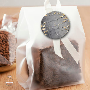 Gold Leaf Impasto Noir Classic Round Sticker