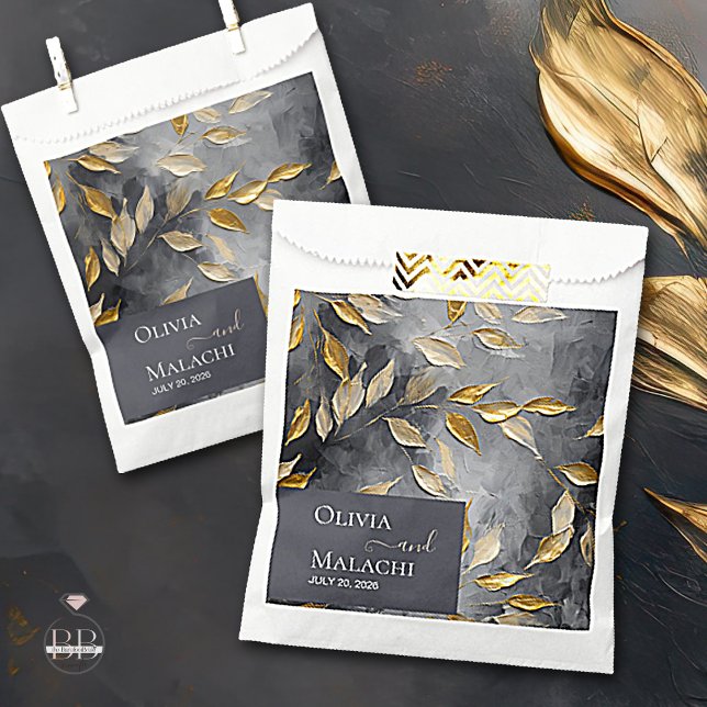 Gold Leaf Impasto Noir  Favour Bags (Creator Uploaded)