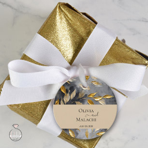 Gold Leaf Impasto Noir Favour Tags