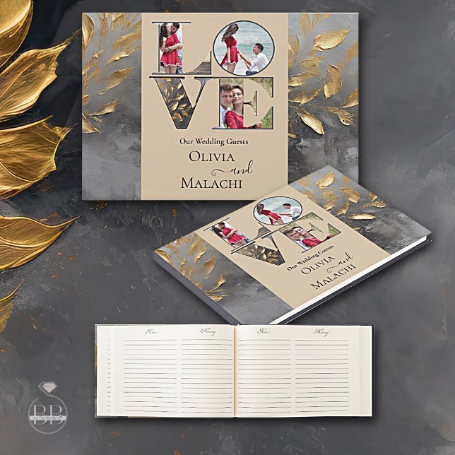 Gold Leaf Impasto Noir  Guest Book (Creator Uploaded)