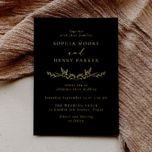 Gold Leaf Minimal Black Wedding