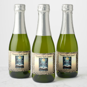 Gold Leaf Motif Sparkling Wine Label