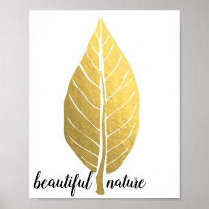 Gold leaf Nature Love Art Paint Poster