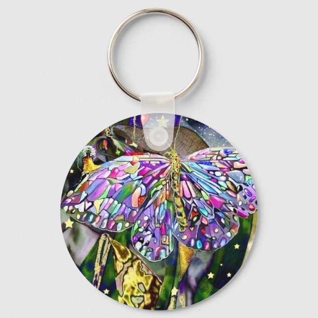 Gold Leaf New Year Butterfly Key Ring (Front)