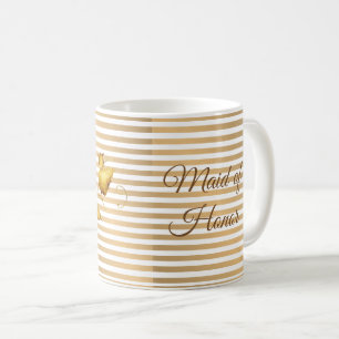 Gold Leaf on Gold Stripes Maid of Honour Coffee Mug