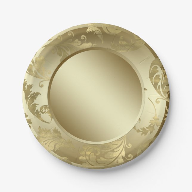 Gold Leaf Paper Plate (Front)
