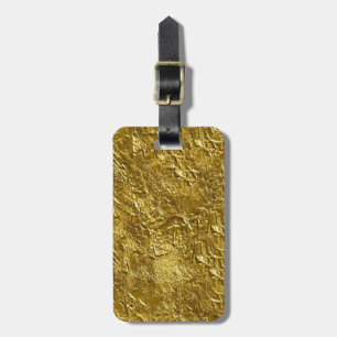 Gold Leaf Print luggage tag